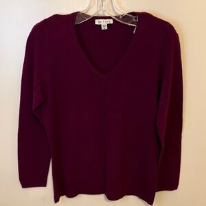 Belford Women's Rich Burgundy V-Neck Sweater